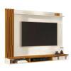 Painel Ripado Para TV 55 Polegadas Sala Quarto 180cm Aston EDN Off White/Cedro
