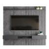 Painel Ripado 225cm Para TV 75 Polegadas Bless 2.3 Lukaliam Cimento Queimado