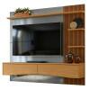 Painel Para TV 65 Polegadas 180cm Europa Lukaliam Cinza/Tauari Ripado 3D