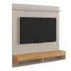 Painel Ripado Para TV 65 Polegadas 160cm Detroit Lukaliam Off White/Freijo