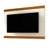 Painel Para TV 75 Polegadas Ripado 180cm Brunt EAX Móveis Off White/Cedro