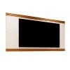 Painel Para TV 75 Polegadas Ripado 220cm Brunt EAX Móveis Off White/Cedro