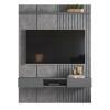 Painel Ripado 153cm Para TV 65 Polegadas Bless 1.6 Lukaliam Cimento Queimado