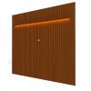 Painel Ripado 230x250 Com LED Para TV 85 Polegadas Nobre Gelius Castanho