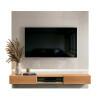 Painel Para TV 70 Polegadas 180cm Com LED Paris Lukaliam Off White Perolizado/Jequitiba