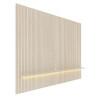 Painel Ripado 3D MDF 224cm x 250cm Para TV 75 Polegadas LED Requinte Gelius Off White