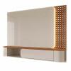 Painel Para TV 65" Ripado Com LED 183cm Alvorada Lukaliam Off White/Jequitiba