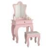 Penteadeira Infantil com Banqueta 150cm Baby 7200 JB Bechara Rosê