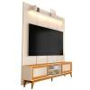 Rack Andros com Painel Ripado Estone 180x216cm TV até 75" EDN Off White/Cedro