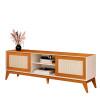 Rack Com Portas Ratan Para TV até 75¨ com 180cm Andros EDN Off White/Cedro