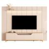 Rack Aron 240cm com Painel Ripado Lumi 280x240cm Para TV até 85" EDN Off White