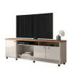 Rack Bancada Para TV 65 Polegadas Dallas 1.8 Lukaliam Off White Perolizado/Jequitiba