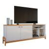 Rack Bancada Sala 183cm Para TV 75 Polegadas Sunny 1.83 Lukaliam Off White/Jequitiba