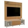Rack Com Painel Ripado 180cm Para TV 75 Polegadas Brise 1.8 EDN Freijo/Fendi