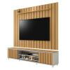 Rack Com Painel Ripado 218cm Para TV 75 Polegadas Brise 2.2 EDN Freijo/Fendi