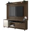 Rack com Painel Frisado 185cm Para TV 75 Dallas Lukaliam Imbuia/Off White