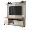 Rack com Painel Frisado 185cm Para TV 75 Dallas Lukaliam Off White/Jequitiba