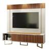 Rack Com Painel Para TV 70 Polegadas Sagary 1.8 EAX Móveis Off White/Tauari Ripado