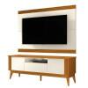 Rack Com Painel Ripado Para TV 75 Pol Brunt 1.8 EAX Móveis Cedro/Off White