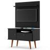 Rack com Painel Pequeno Para TV 32 Polegadas 90cm Yan Patrimar Preto