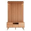 Rack Com Painel 136cm Para TV 55 Polegadas River 1.36 Lukaliam Jequitiba Ripado 3D
