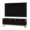 Rack Com Painel TV até 65 Texas 1.8 Gelius Preto/Madeirado