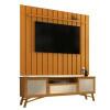 Rack Com Painel Ripado Para TV 75 Polegadas 180cm Darin Brise 1.8 EDN Cedro
