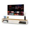 Rack Suspenso Sala Wand 1.35 Off White/Cedro EAX Móveis