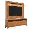 Rack Elegance 190cm + Painel Évora 180cm TV 75" Lukaliam Jequitiba Ripado 3D