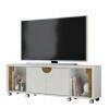 Rack Bancada Para TV Até 65 Pol  Firenze 1.8 Lukaliam Off White/Canela