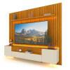 Rack Infinity Pés Vidro Com Painel Ripado Nobre TV 85 Pol 230x250 Gelius Naturale/Off White