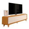Rack Canto Arredondado 180cm Para TV 75¨ 4 Portas Liv 1.8 EDN Cedro/Off White