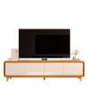 Rack Canto Arredondado 218cm Para TV 85¨ 4 Portas Liv 2.2 EDN Cedro/Off White