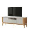 Rack Para Sala Ripado 1.8 Para TV 75 Pol Brunt EAX Móveis Fendi/Freijo