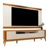 Rack Com Painel Ripado Para TV 75 Polegadas Brunt 220cm EAX Móveis Cedro/Off White