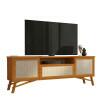 Rack Para Sala 180cm Com Rattan TV 75 Polegadas Dante EAX Móveis Cedro
