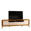 Rack Para Sala Ripado 220cm Para TV 75 Polegadas Brunt EAX Móveis Cedro/Off White