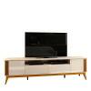Rack Para Sala Ripado 220cm Para TV 75 Polegadas Brunt EAX Móveis Off White/Cedro