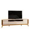 Rack Para Sala Ripado 220cm Para TV 75 Polegadas Morgan EDN Off White/Cedro