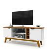 Rack Para TV Sala 65 Polegadas 160cm Prism 1.6 Patrimar Branco/Cumaru