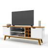 Rack Para TV Sala 75 Polegadas 180cm Prism 1.8 Patrimar Branco/Cinamomo