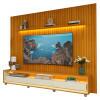 Rack Requinte 260 Pés Rodízios com Painel Ripado Nobre LED 275cm TV 85 Polegadas Gelius Naturale/Off White
