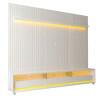 Rack Requinte Pés Rodízios com Painel Ripado Nobre 230cm LED TV 85 Polegadas Gelius Branco
