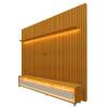 Rack Requinte Pés Rodízios com Painel Ripado Nobre 230cm LED TV 85 Polegadas Gelius Naturale/Off White