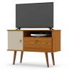 Rack Pequeno Retrô TV 32 Polegadas 90cm Yan Patrimar Cumaru/Off White
