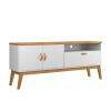 Rack Sala Quarto 160cm Para TV 60 Sirius 1.6 Patrimar Branco Acetinado/Cinamomo