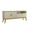 Rack Pequeno 136cm Quarto Sala Para TV 55 Sirius 1.4 Patrimar Off White/Cinamomo