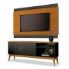 Rack Com Painel 160cm Para TV 60 Polegadas Gara EAX Móveis Preto/Cedro