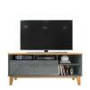 Rack Bancada Sala Para TV 50 Polegadas 136cm Tauros Lukaliam Cinza Perolizado/Tauari