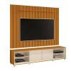 Rack Com Painel Ripado Brise TV 75 Polegadas 218cm Thor 2.2 EDN Cedro/Off White